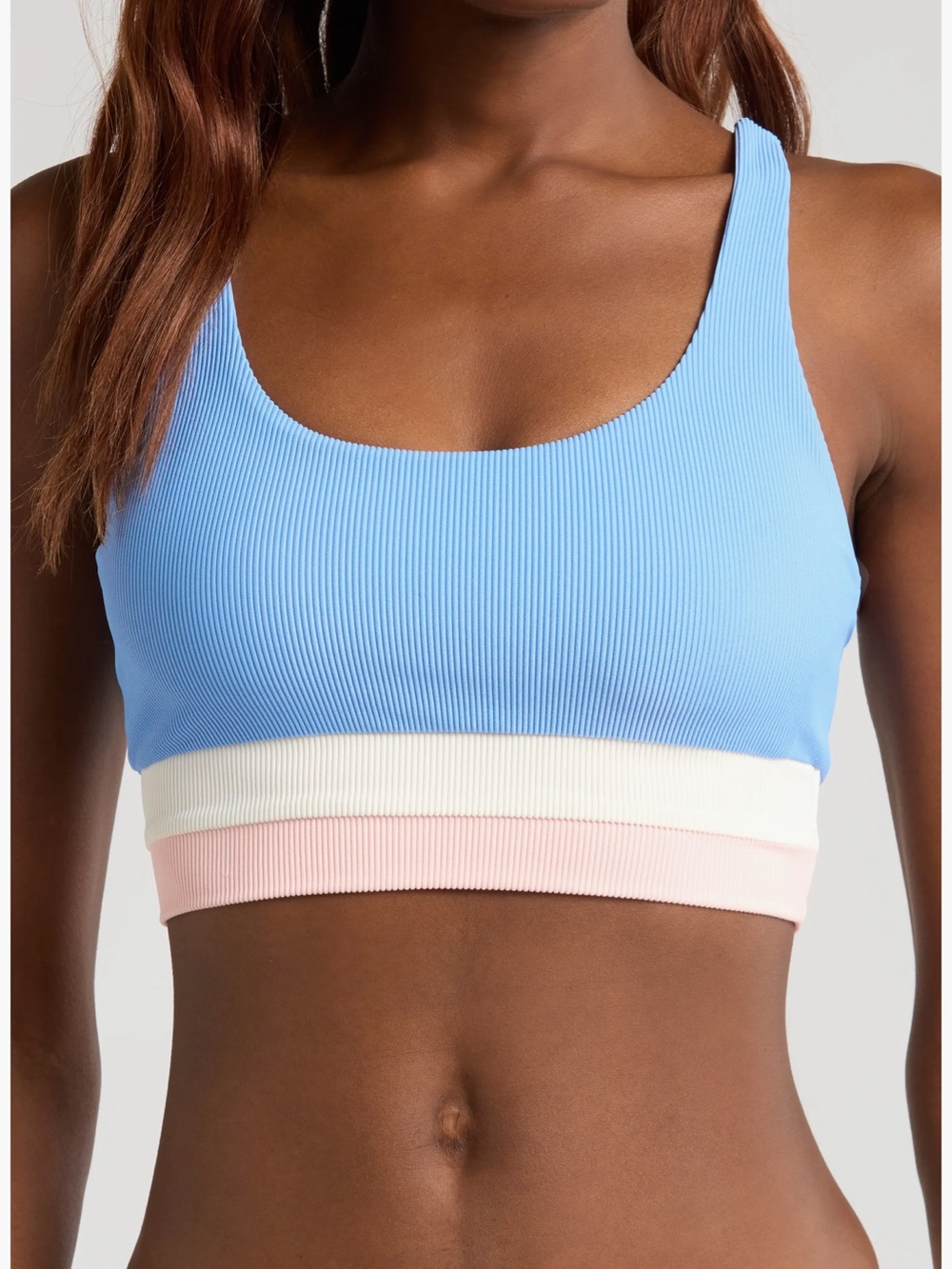 Beach Riot Mackenzine Colorblock Bikini Top Size M